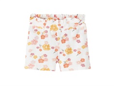 Name It bright white shorts blomster